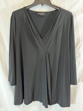 Lane Bryant Women’s 2X (22/24) Black 3/4 Sleeve Blouse